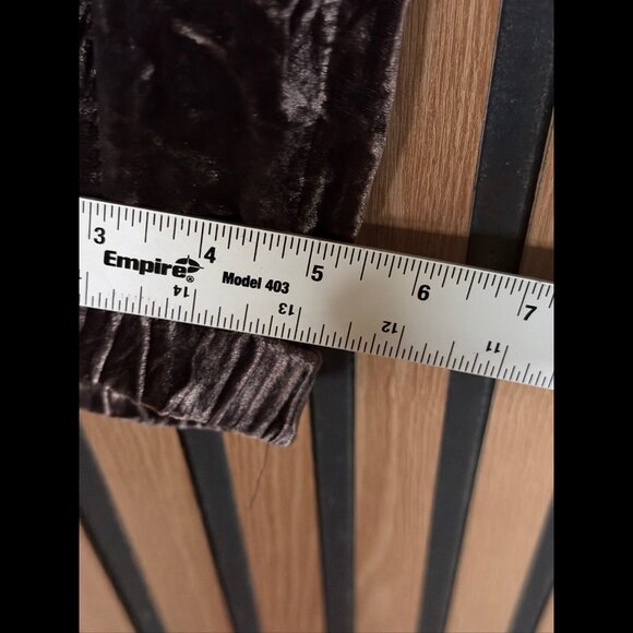 Eileen Fisher Trousers Large Womens Brown Gray Crushed Velvet Joggers Silk Blend - Picture 6 of 8